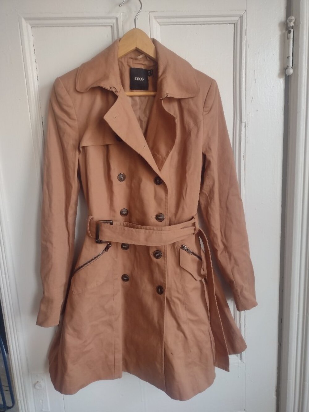 ASOS Design Topshop 2 In 1 Borg Trench Coat In BROWN NWOT